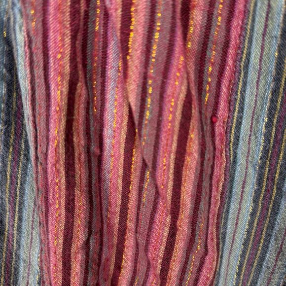 Avatar Pink/Blue Boho Maxi Skirt 100%‎ Cotton Gold Shimmer Detail Scallop Hem - Picture 4 of 5